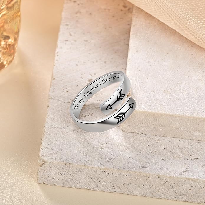 Adjustable Hope Rings 925 Sterling Silver Always with you Ring Inspirational Jewelry Encouragement Gifts for Women