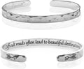 Carviell Engraved Cuff Bracelets for Women – Inspirational, Friendship, Love, Mom, Daughter, Sister, Christian, Graduation, Memorial & Wedding Gifts – 80+ Phrases – Stainless Steel, Gift-Ready