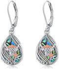 Animal Earrings 925 Sterling Silver Abalone Shell Dangle Drop Earrings Leverback Earrings Cute Animal Jewelry Gifts for Women Girlfriend