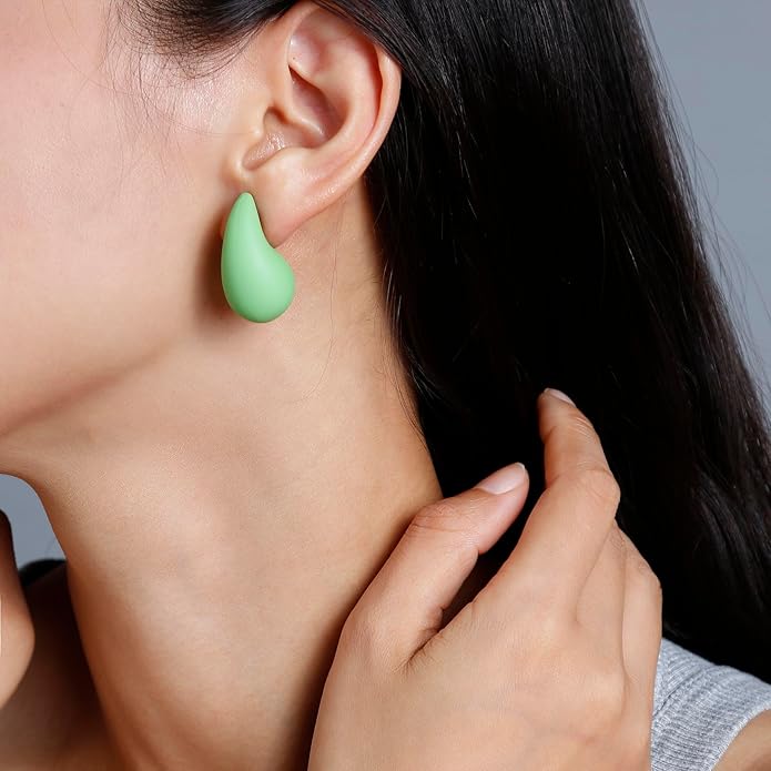 Chunky Acrylic Hoop Earrings, Lightweight Waterdrop Hoops Earrings, Hypoallergenic Trendy Jewelry for Women