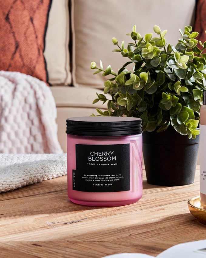 M&SENSE Cherry Blossom Home Scented Candles, 11.6oz Organic Soy Wax | 70-Hour - Image 8