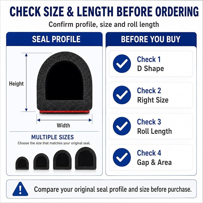 40FT Silicone Weather Stripping Door Seal, 0.4 x 0.2 Inch, cabinets and - Image 9