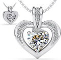 Moissanite Heart Necklace - 925 Sterling Silver Necklaces for Women | Birthday Gifts for Women, Christmas Gifts for Her, Jewelry Gift for Wedding, Anniversary, Valentine's Day Gift for Wife