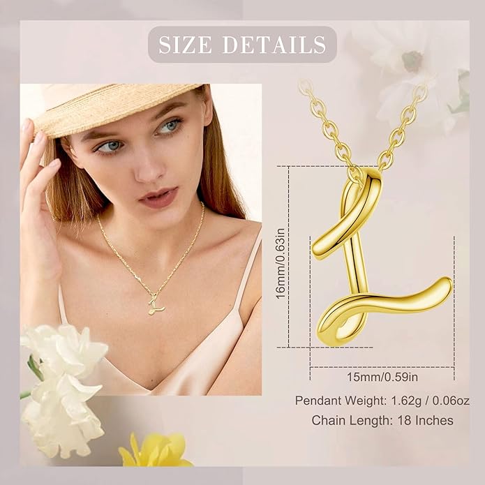 EUDORA Sterling Silver Initial Necklaces for Women, Classic 26 Letter Neckless Gifts for Girls, Sister, Mother Daughter, 18 inch Chain
