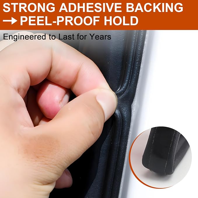 alophoty Car Door Seal Strip, 34 Ft, Double Layer 5-Hole, 0.59" × 0.47" | EPDM - Image 7