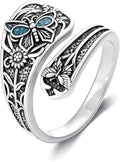 Spoon Ring for Women S925 Sterling Silver Dragonfly Ring Adjustable Thumb Rings Jesus Fish Rings Spoon Jewelry for Brithday Christmas