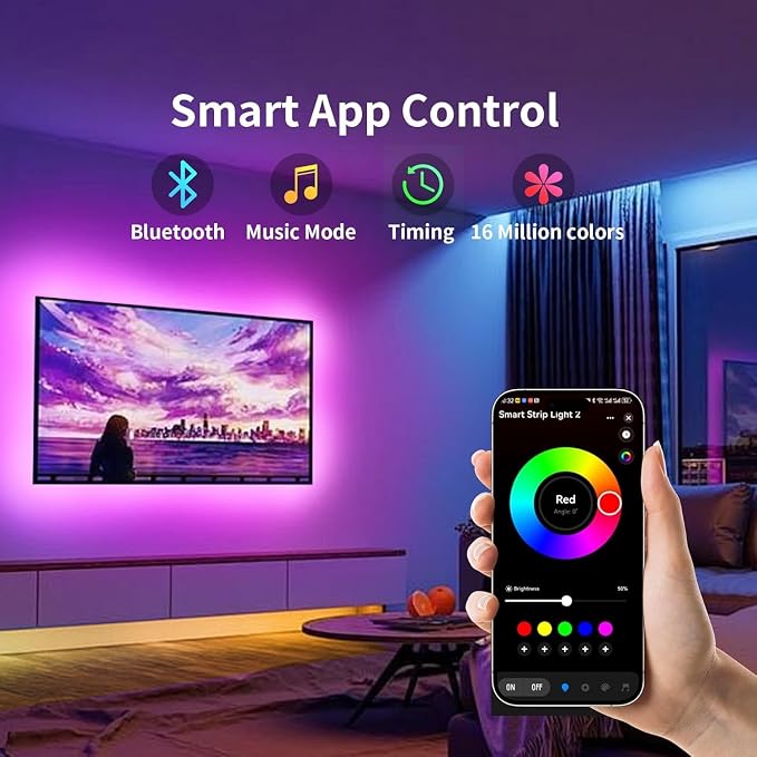 KSIPZE LED Lights for TV, 16.5ft TV led Backlight for 45-75 Inch TVs RGB TV - Image 3