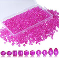 LAIDANLA 800PCS Glass Beads Rose Red Color Crystal Beads Assorted Crystal Beads with Container Box for DIY Necklace Bracelet Earring Jewelry Making