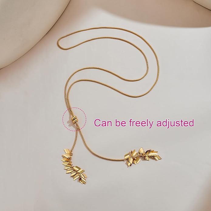 Gold Silver Necklace for Women Y Chain Adjustable Gold Long Necklaces Fashion Dainty Jewelry