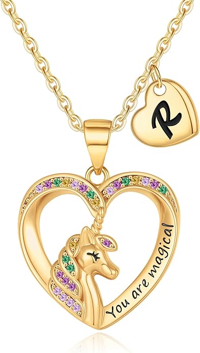 Unicorn Necklace for Girls Gifts for Girls Little Girl Jewelry Birthday Gift for Girl Daughter Granddaughter Niece-No tarnish, No reactions for sensitive skin Hypoallergenic