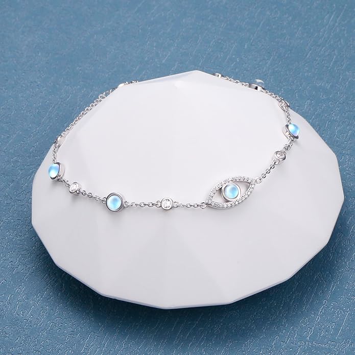 S925 Sterling Silver Ankle Bracelets Anchor/infinity/Starfish Anklet for Women Blue Opal Moonstone Anklet Foot Chain Beach Anklets Jewelry