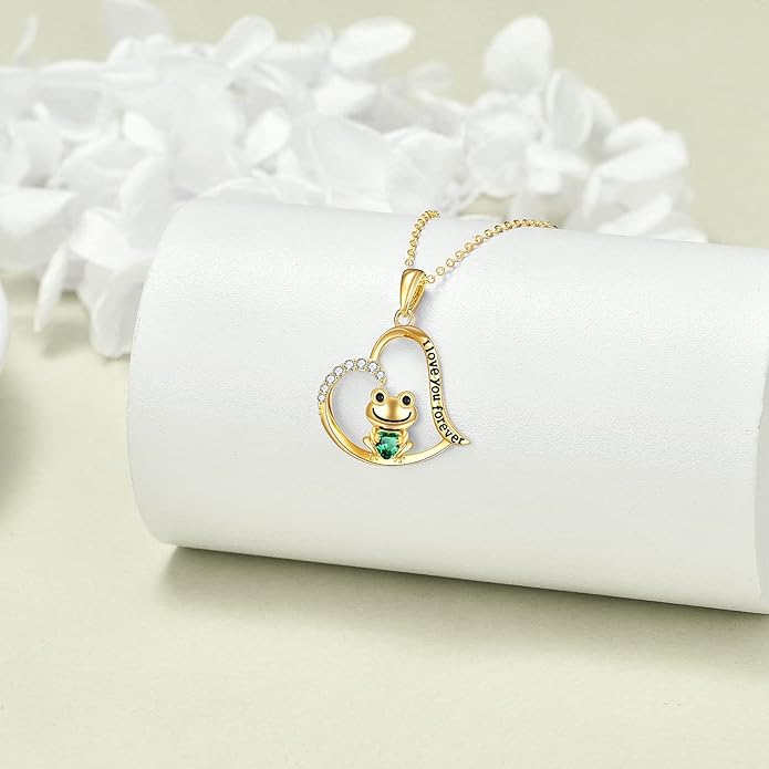 KECHO 14K Gold Animal Pendant Necklace - Dainty Zodiac & Pet Inspired Charm Necklace for Women - 16+1+1"