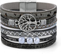 VIBILIA Boho Leather Wrap Bracelets for Women Multi-Layer Bracelets with Strong Clasp Jewelry for Women