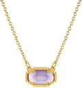 Birthstone Necklace for Women 14K Gold Plated Dainty Pendant Teen Trendy Stuff Jewelry Gift Chain 17+3 Inch