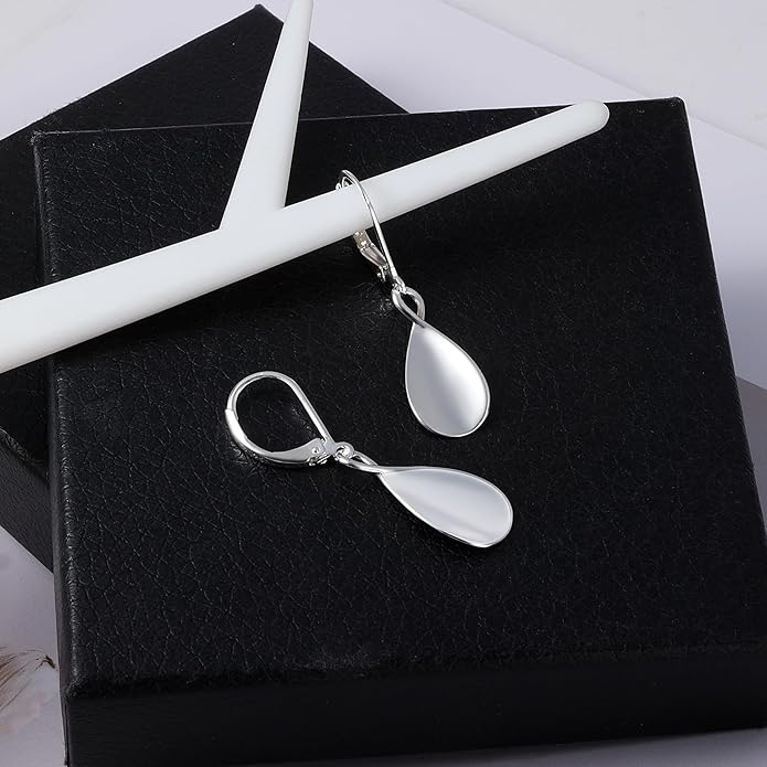 925 Sterling Silver Teardrop Dangle Earrings for Women Leverback Drop Dangle Earrings Jewelry Hypoallergenic Sterling Silver Teardrop Earring for Women Gifts