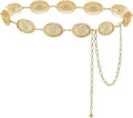 Women's Concho Chain Belt Western Cowgirl Metal Waist Chain Belt for Dress