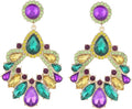 Fashion Rhinestone Statement Drop Dangle Earrings Large Colorful Crystal Chandelier Earrings for Women Bridal Wedding Party Prom