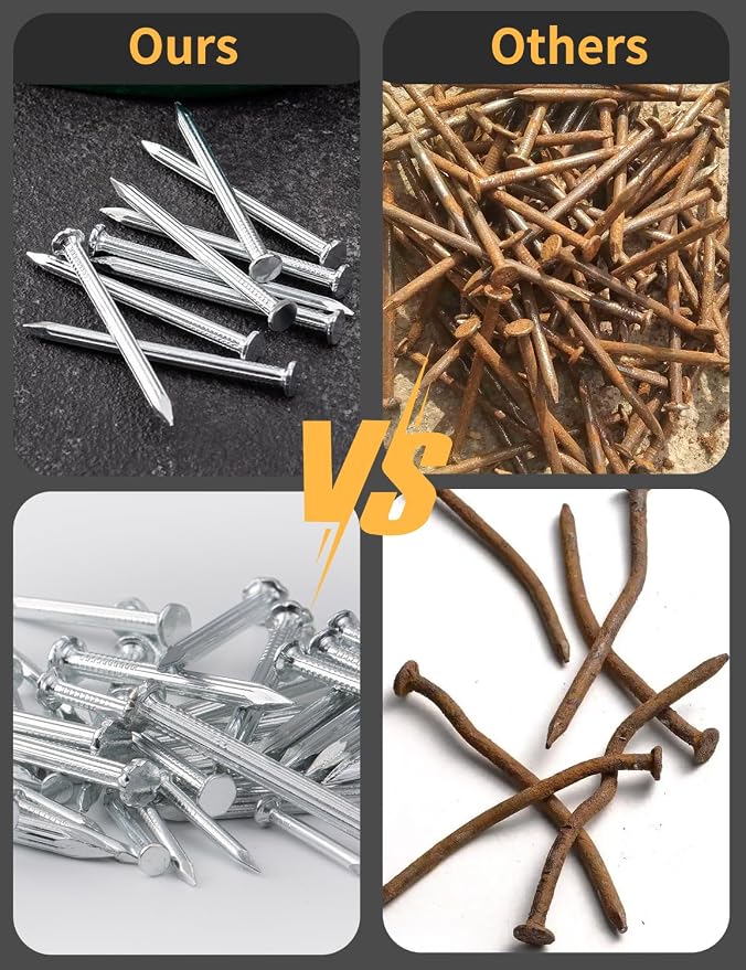 Concrete Nails 1-1/4 Inch for Masonry & Cement Walls | 250Pcs Galvanized Steel - Image 6
