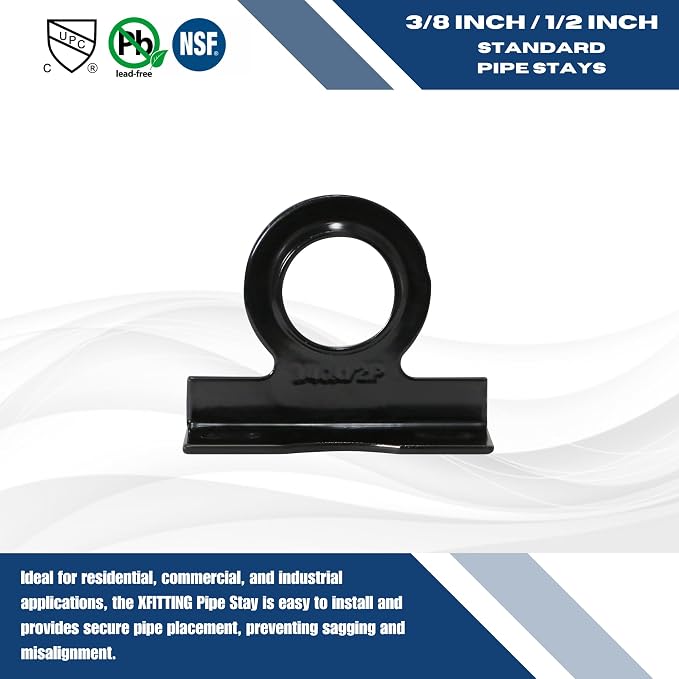 100 Pack XFITTING 3/8" IP Standard Pipe or 1/2" Copper Pex Pipe Stay Hanger - Image 4