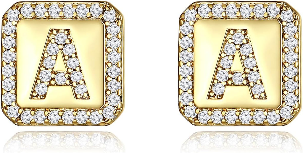 Gold Earrings for Women 24K Gold Filled Initial Earrings for Women S925 Earrings Gifts for Her