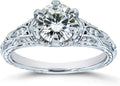 Kobelli Moissanite (GH) 6-Prong Antique Style Engagement Ring 1 1/6 CTW 14k White Gold, 5.5