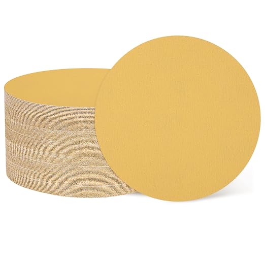HARFINGTON 100 Pcs 6 Inch Sanding Discs 120 Grit Yellow Aluminum Oxide | Hook by HARFINGTON