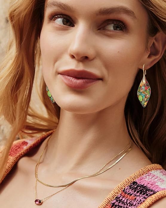 Natural Stone Earrings Multishape Dangle Drop Earrings Boho Stone Earring for Women