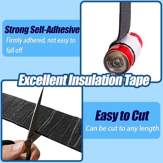 Outdoor Pipe Insulation Wrap 2" Wide x 33FT Water Pipe Insulation Tape - Image 4