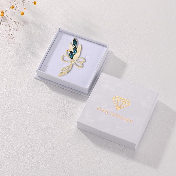 Bow Knot Pin Rhinestone Crystal Pearl Brooch 18k Gold Plated Lapel Pin Birthday Jewelry Gift for Women Men