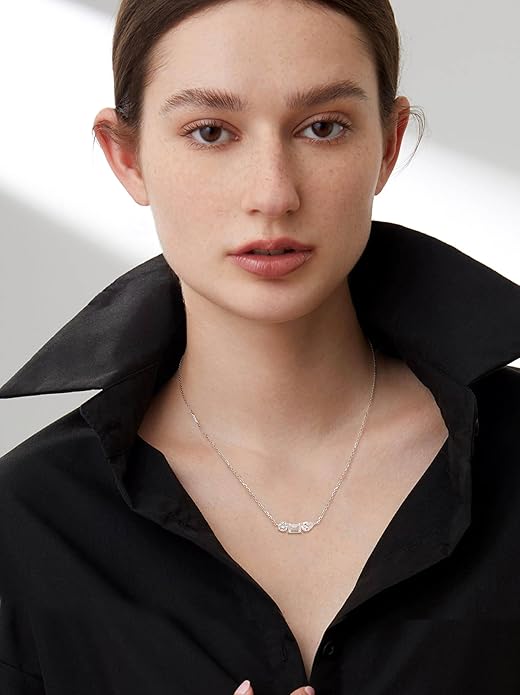 S.Leaf Cluster Diamond Necklace for Women 925 Sterling Silver Cubic Zirconia Emerald Drop Round-cut Pendant Choker Necklaces for Women Birthday Gifts