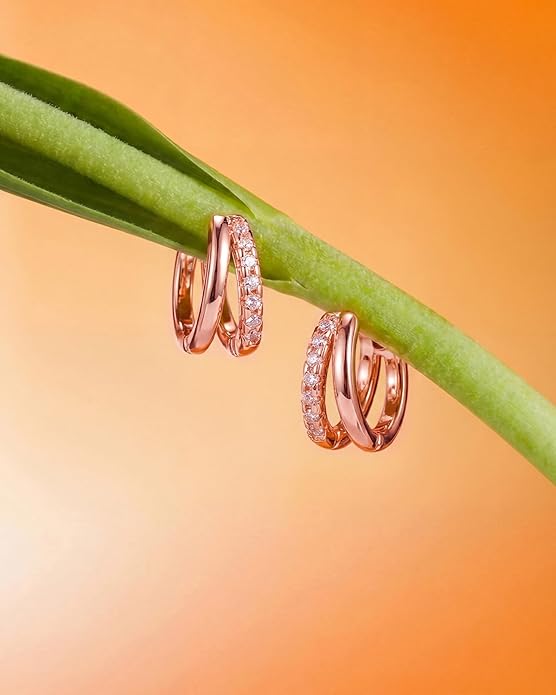 Gold Hoop Earrings for Women,14K Gold Plated Huggie Hoop Earrings for Gift
