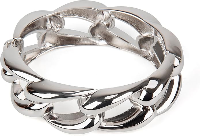 SPUNKYsoul Chain Link Buckle With Rhinestones Cuff Bracelet in Gold, Silver Rose Gold and Gun Metal for Women
