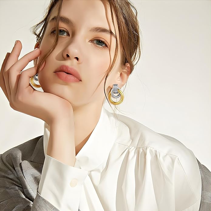 Gold Geometric Drop Dangle Earrings for Women Long Link Dangle Earrings Jewelry Gift