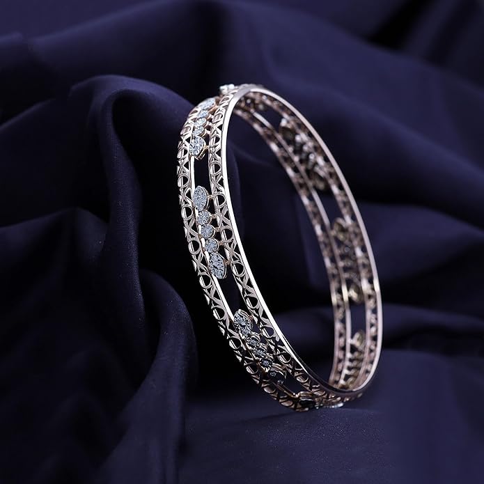 Bangle Bracelets for Women 0.25 Carat (ctw) Round Lab Grown Diamond Miracle Set 3-Row Cuff Bangle Bracelets In 14K Gold Over Sterling Silver Jewelry Gifts For Her Size-7.00 to 8.00 Inch