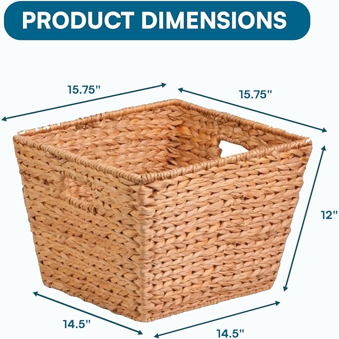 Honey-Can-Do Natural Water Hyacinth Tall Storage Basket - Image 3