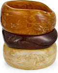 LILIE&WHITE 3 PCS Acrylic Resin Bracelet For Women Trendy Chunky Bangle Bracelets Fashion Colorful Bracelet Jewelry Gift