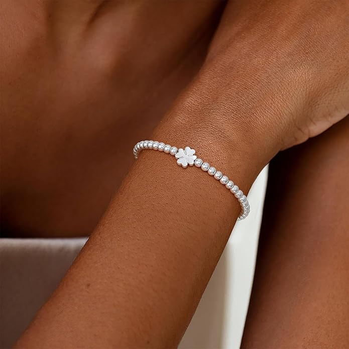 Gold Bracelets for Women 14K Gold Beaded Bracelets Stackable Bracelets for Women Gold Charm Bracelet Non Tarnish Gold Jewelry for Women Trendy