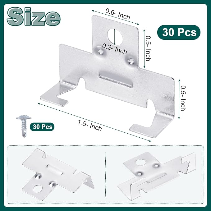 PATIKIL 30 Pcs Recessed Light Clips Downlight Housing C Clips, 304 Stainless - Image 2