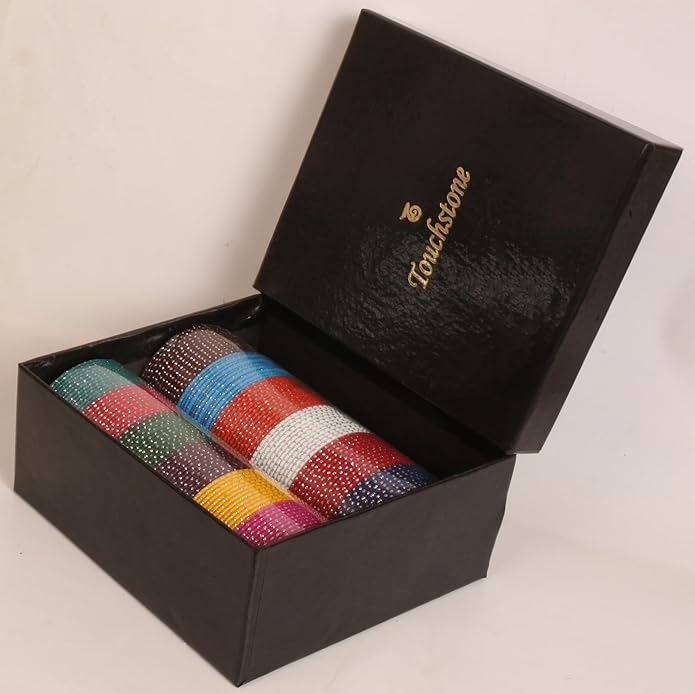 Touchstone indian bangles bracelets for women colorful churiyan set return gifts jewelry chudiya bulk pack bollywood metal bangle sets 12 textured vintage colors. Set of 144