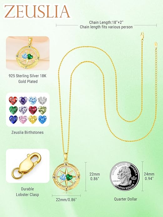 Valentine's Day Gifts for Wife 925 Sterling Silver Double Birthstone Pendant Necklaces I Love You for Always and Forever Necklace Anniversary Birthday Gifts for Wife Girlfriend Mom Her