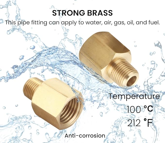 1/4" Female to 1/8" Male NPT Reducing Adaptor Brass Pipe Fitting - Image 4