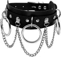 Eigso Vintage Punk Goth Studded Rivet Pu Leather Collar Choker Necklace with Spikes Adjustable
