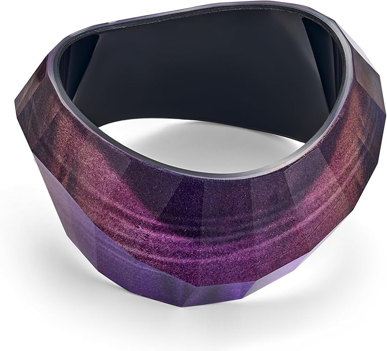 Trendy Acrylic Resin Bangle Bracelet for Women Chunky Transparent Acetate Mottled Plate Bangle Bracelet Statement Jewelry