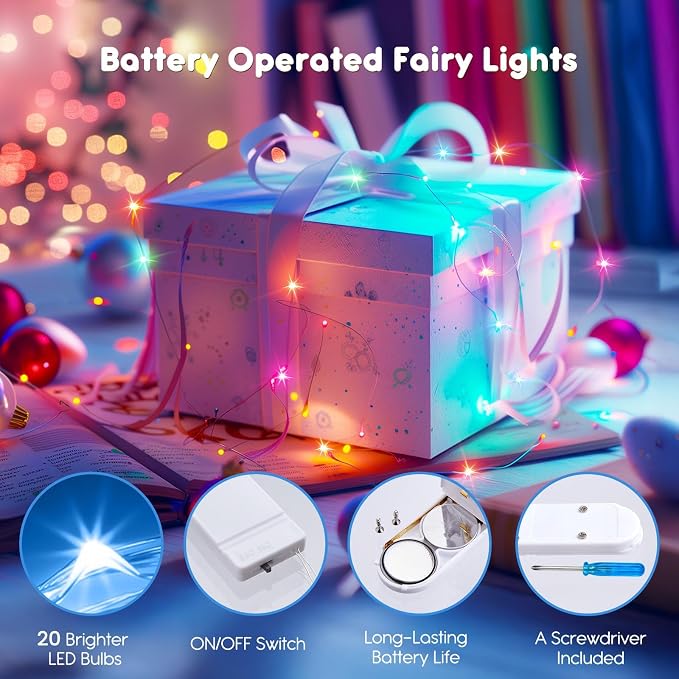 Brightown 12 Pack Easter Day Pastel LED Fairy Lights Battery Operated - Image 2
