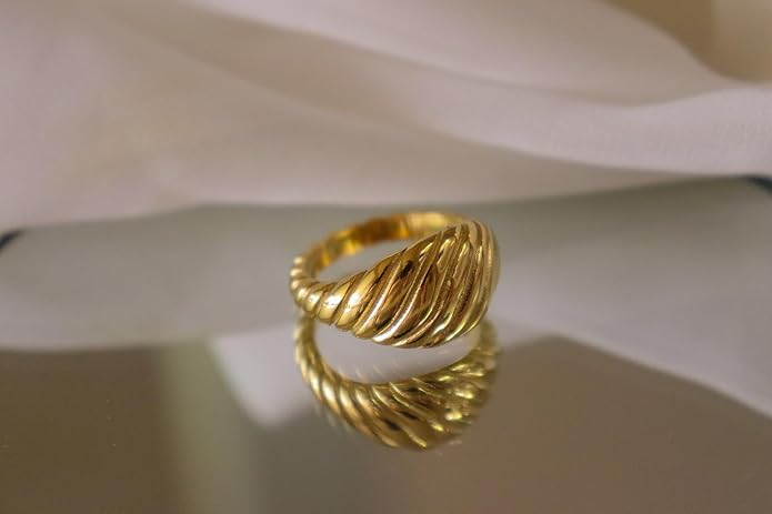 Elegant 18K Gold Plated Stainless Steel Ring – Fine Metal-Plated Jewelry with Durable, Scratch-Resistant Design for Daily Wear & Special Occasions