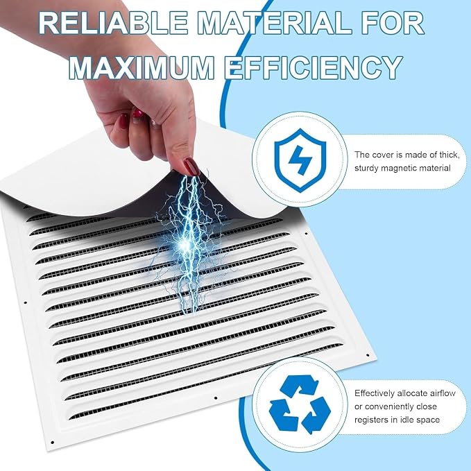 Square Magnetic Vent Covers, Extra Strong Magnets, Fits Steel Vents Only - Image 5