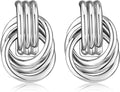 Gold Knot Earrings for Women Trendy Stud Earrings Chunky Statement Drop Dangle Earrings Lightweight Hypoallergenic Jewelry Women Christmas Gifts