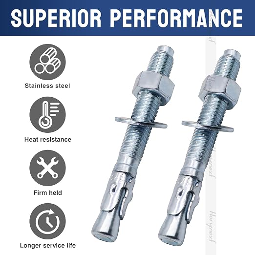 1/2 Concrete Anchors, 1/2 Wedge Anchors Bolts, 4-1/4" L, equipment bases - Image 5