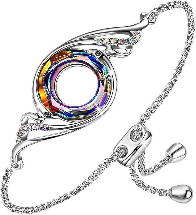 Kate Lynn ♥ Rise From the Ashes Phoenix Bracelet Made with Crystals from Austria, Adjustable Slider Bracelet for Women, Packaged with Jewelry Box, Birthday Gift for Women, Symbol of Luck and Renewal