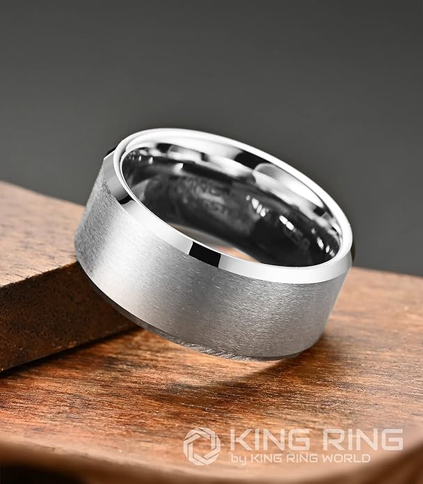 King Ring Tungsten 4/6/8/10mm Rings – Super Polished Matt Finish Tungsten Rings – Designed in USA